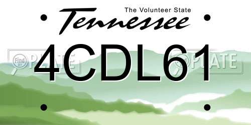 4CDL61 Tennessee License Plate