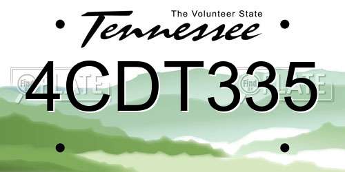 4CDT335 Tennessee License Plate