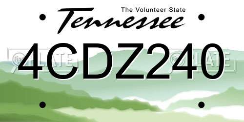 4CDZ240 Tennessee License Plate