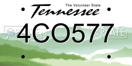 4CO577 Tennessee License Plate
