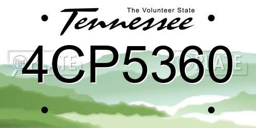 4CP5360 Tennessee License Plate