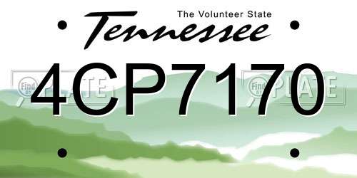 4CP7170 Tennessee License Plate