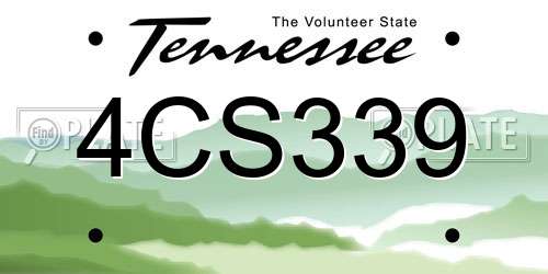 4CS339 Tennessee License Plate