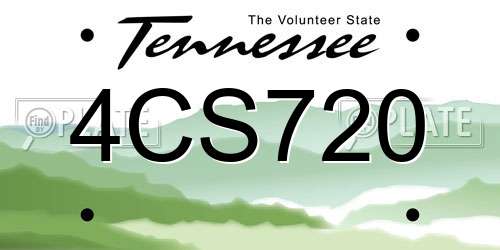 4CS720 Tennessee License Plate
