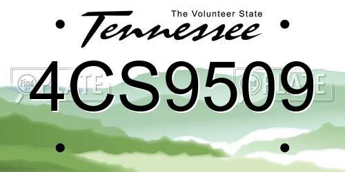 4CS9509 Tennessee License Plate