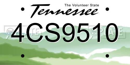4CS9510 Tennessee License Plate
