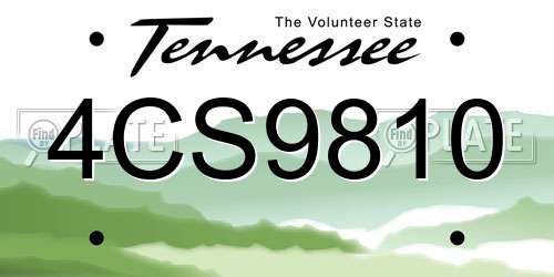 4CS9810 Tennessee License Plate