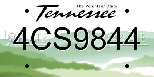 4CS9844 Tennessee License Plate