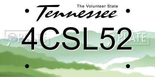 4CSL52 Tennessee License Plate