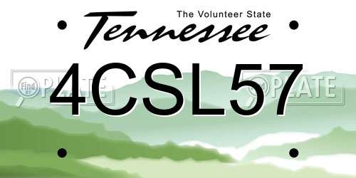 4CSL57 Tennessee License Plate