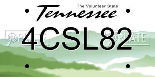 4CSL82 Tennessee License Plate