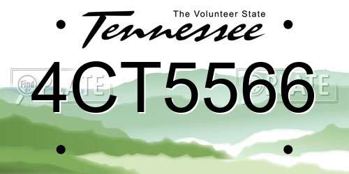 4CT5566 Tennessee License Plate