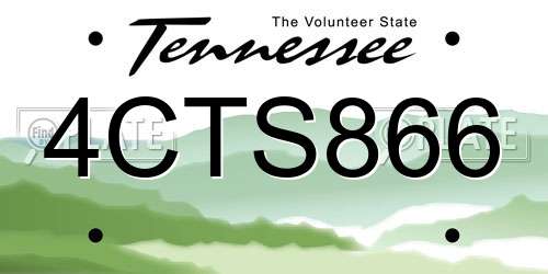 4CTS866 Tennessee License Plate