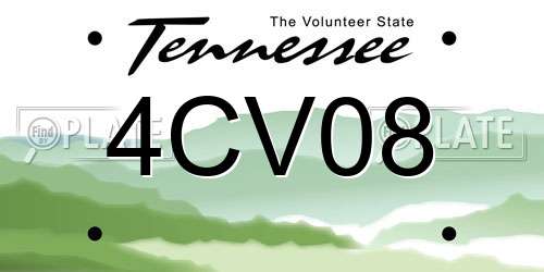 4CV08 Tennessee License Plate