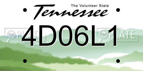 4D06L1 Tennessee License Plate