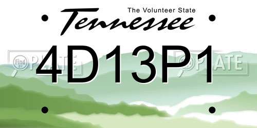 4D13P1 Tennessee License Plate