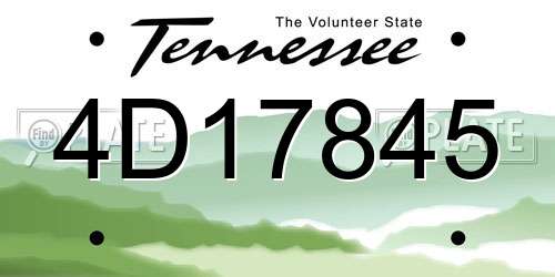 4D17845 Tennessee License Plate