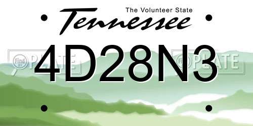 4D28N3 Tennessee License Plate