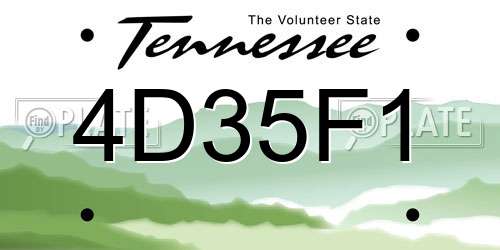 4D35F1 Tennessee License Plate