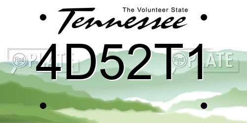 4D52T1 Tennessee License Plate