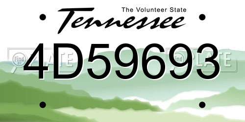 4D59693 Tennessee License Plate