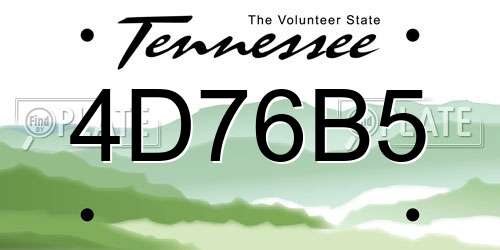 4D76B5 Tennessee License Plate
