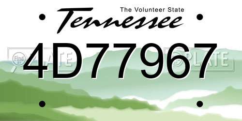4D77967 Tennessee License Plate
