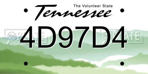 4D97D4 Tennessee License Plate