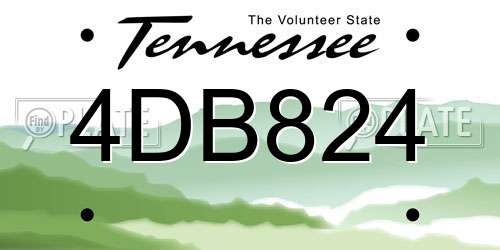 4DB824 Tennessee License Plate