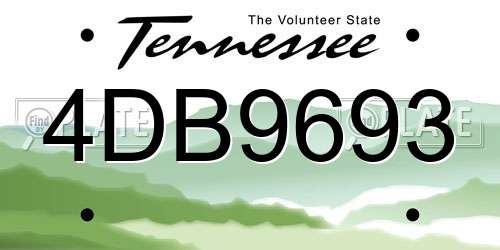 4DB9693 Tennessee License Plate