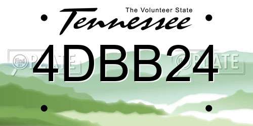 4DBB24 Tennessee License Plate