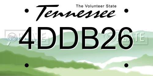 4DDB26 Tennessee License Plate