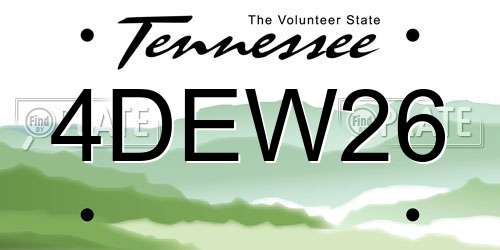 4DEW26 Tennessee License Plate