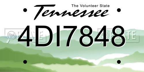 4DI7848 Tennessee License Plate