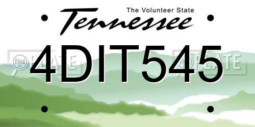 4DIT545 Tennessee License Plate