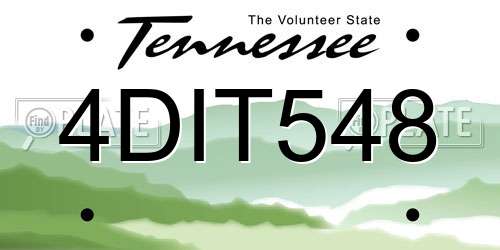 4DIT548 Tennessee License Plate