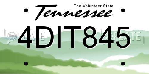 4DIT845 Tennessee License Plate