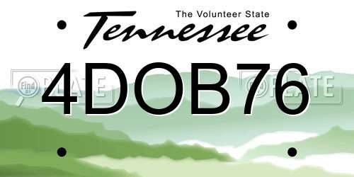 4DOB76 Tennessee License Plate