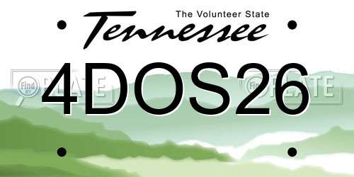 4DOS26 Tennessee License Plate