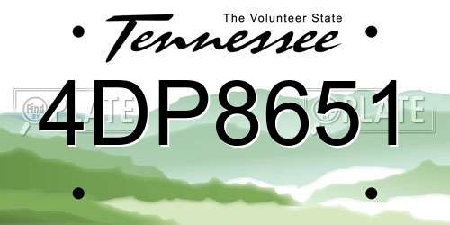 4DP8651 Tennessee License Plate