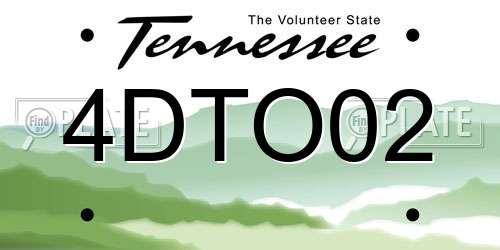 4DTO02 Tennessee License Plate