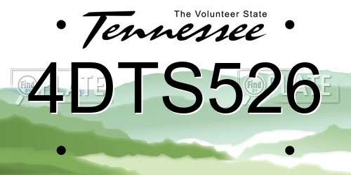 4DTS526 Tennessee License Plate