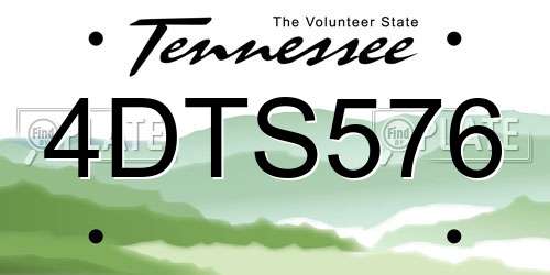 4DTS576 Tennessee License Plate
