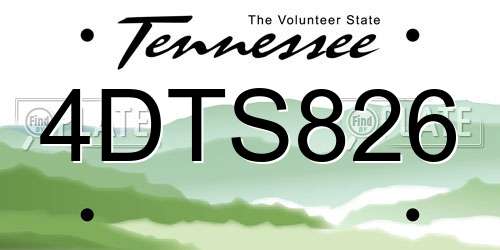 4DTS826 Tennessee License Plate