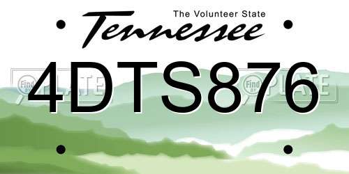 4DTS876 Tennessee License Plate