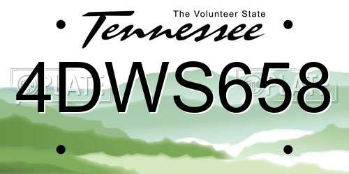 4DWS658 Tennessee License Plate