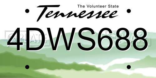 4DWS688 Tennessee License Plate