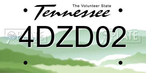 4DZD02 Tennessee License Plate