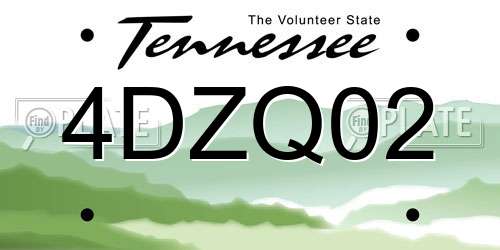 4DZQ02 Tennessee License Plate