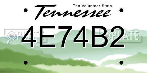 4E74B2 Tennessee License Plate